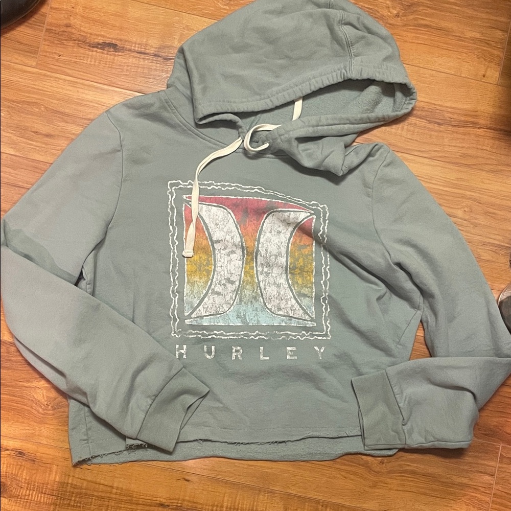 Hurley Blue Hoodie with Multicolor Logo